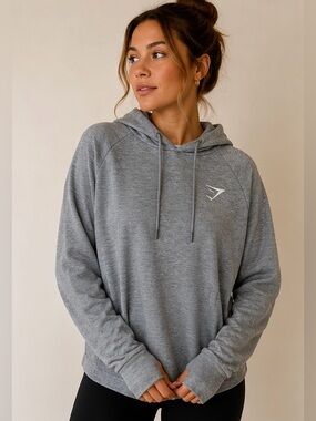 Gymshark Pullover Hoodie Women’s Small Heather Gray Athletic Athleisure Sweater